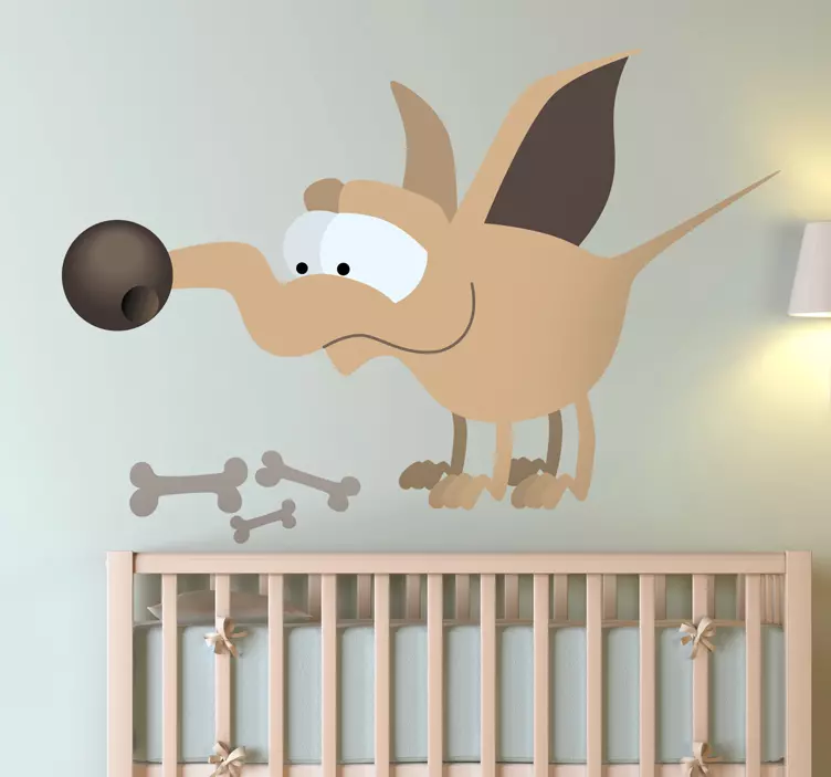 Koiran luu kohtelee seinätarraa - Tenstickers