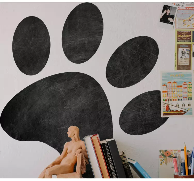 Koiran tassun söpö muotoilu kirjoitustaulu tarra - Tenstickers