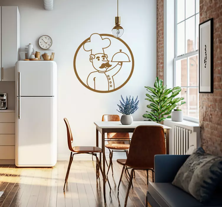 Kokin piirustus keittiö tarra - Tenstickers