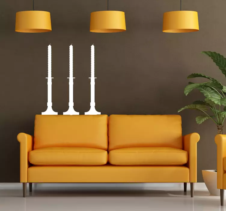 Kolme Kynttilää Sisustustarra - Tenstickers