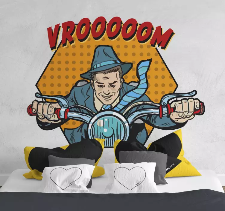Hauska VROOM moottoripyörätarra  - Tenstickers