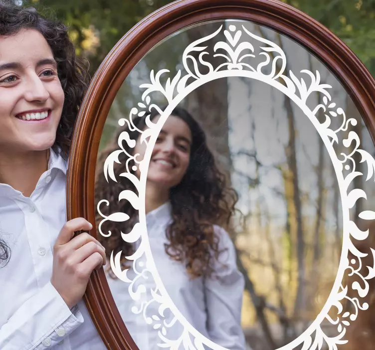 Koristeellinen peilireunan tarra - Tenstickers