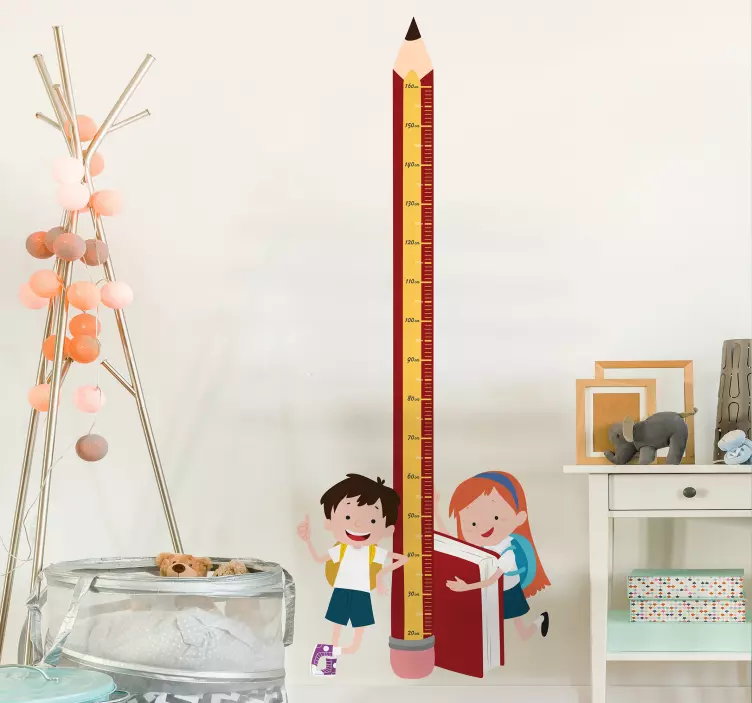 Kouluaiheinen pituusmitta sisustustarra - Tenstickers