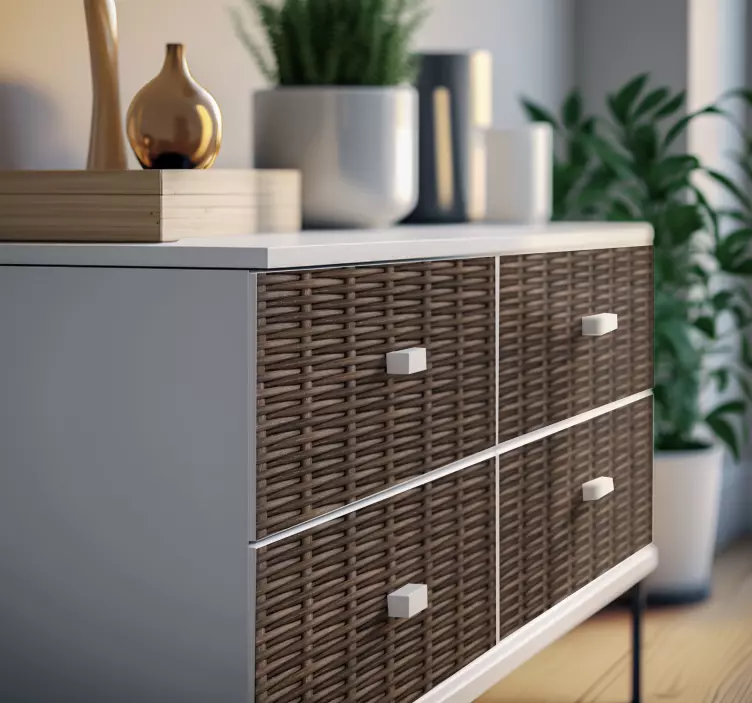 Kudottu rottinki huonekalutarra - Tenstickers