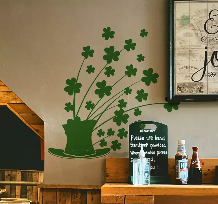 Kukallinen apilahattu seinätarra - Tenstickers