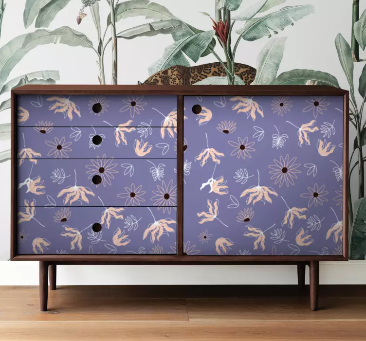 Kukka-aiheinen pinta kuvioitu seinätarra - Tenstickers