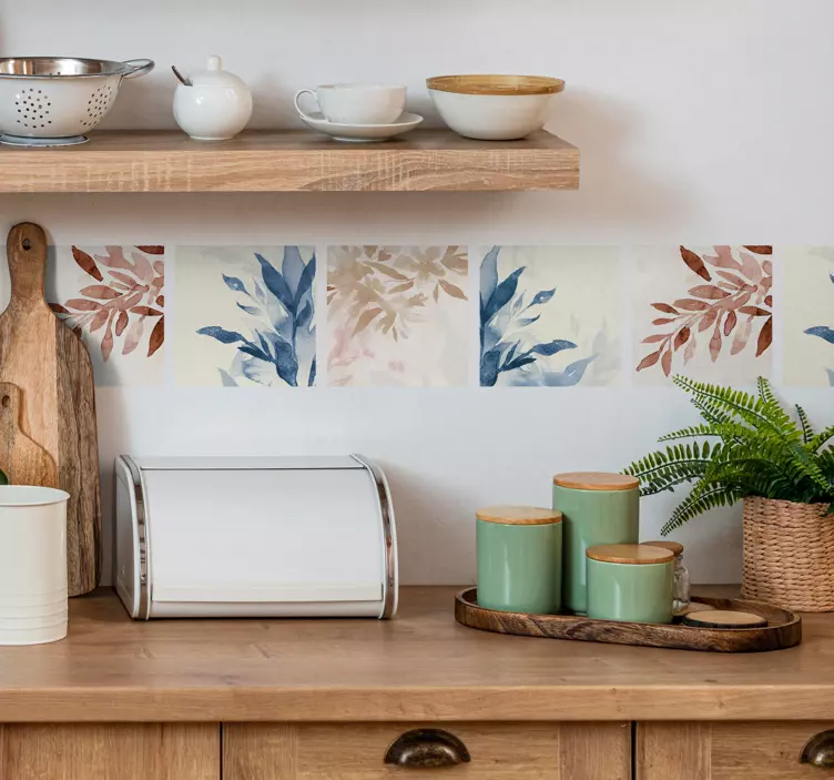 Kukkainen vesivärikuvio dinosaurus tarra - Tenstickers