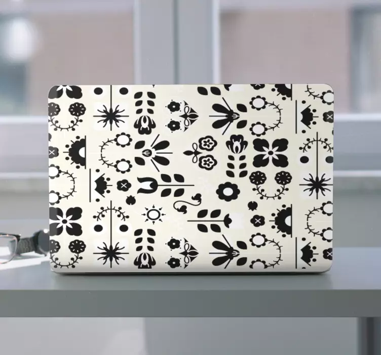 Kukka-asetelman motiivi läppäritarra - Tenstickers