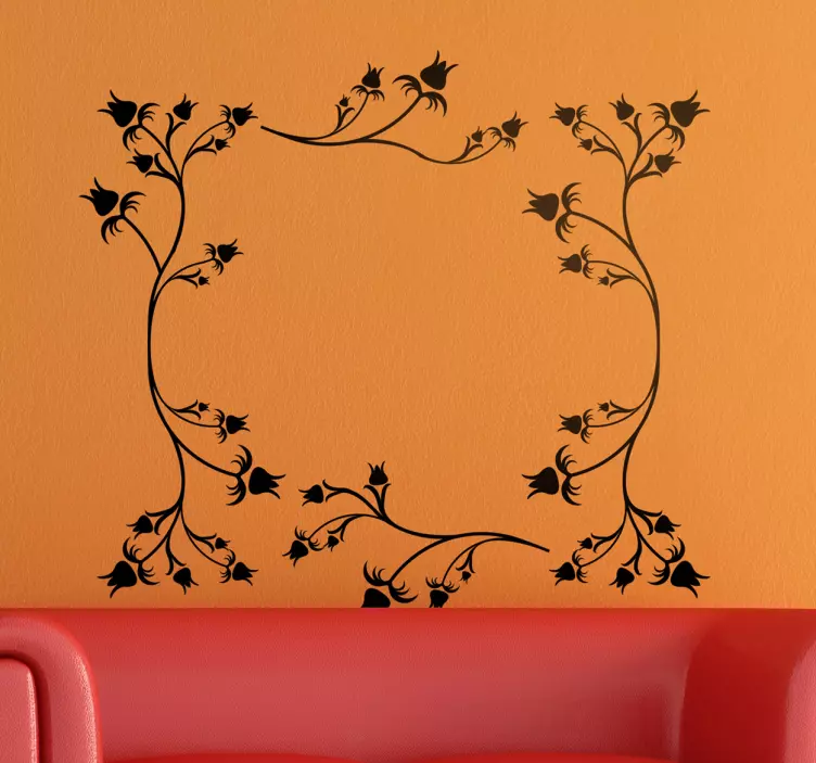 Kukka ruusukehys seinä tarra - Tenstickers