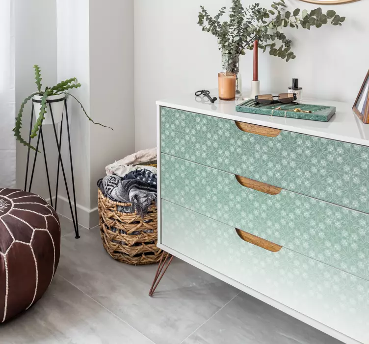 Kukkainen häivytyskuvio huonekalutarra - Tenstickers