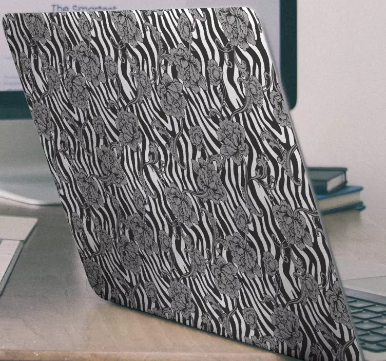 Kukkainen seeprakuvio läppäritarra - Tenstickers