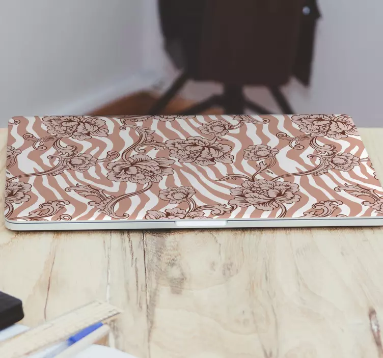 Kukkakuvioinen pinta läppäritarra - Tenstickers