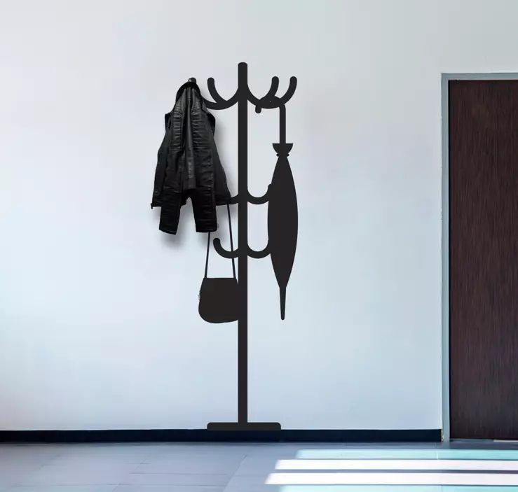 Kukkaro ja sateenvarjo naulakkotarra - Tenstickers