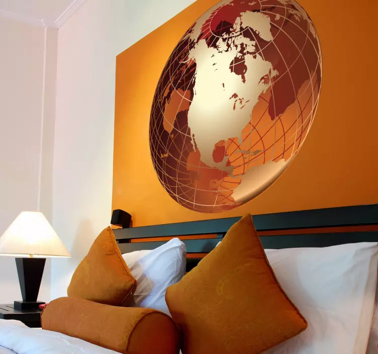 Kaunis kultainen Amerikka maailmankartta tarra - Tenstickers