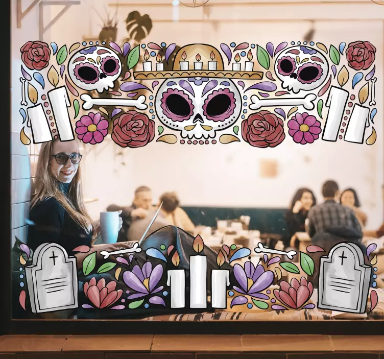 Koristeikkunan päivä kuolleen seinän tarra - Tenstickers