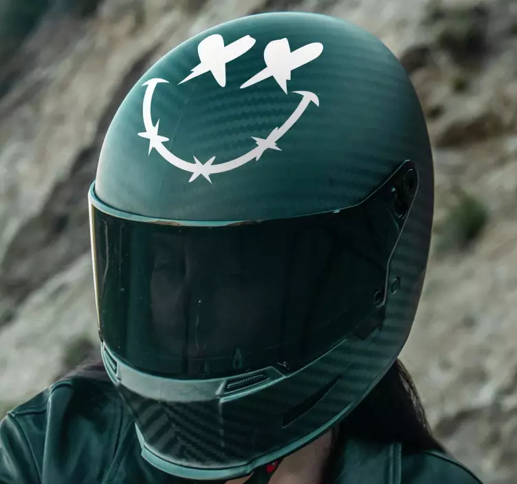 Kuollut hymy moottoripyörä tarra - Tenstickers