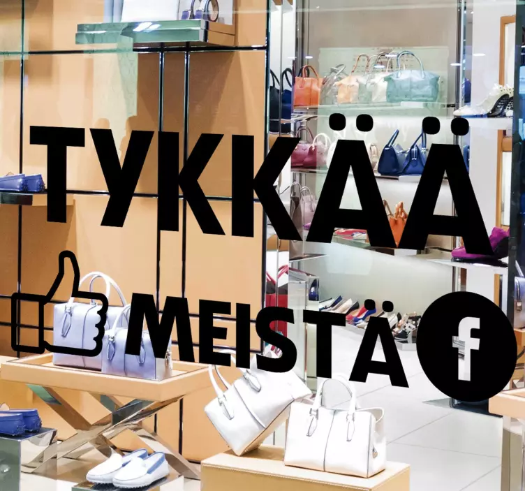 Hieno tykkää meistä Facebookissa ikkunatarra - Tenstickers