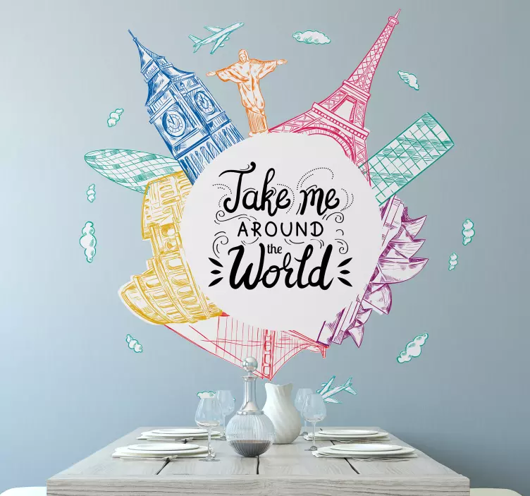 Kuuluisien maamerkkien kuva sijaintitarra - Tenstickers