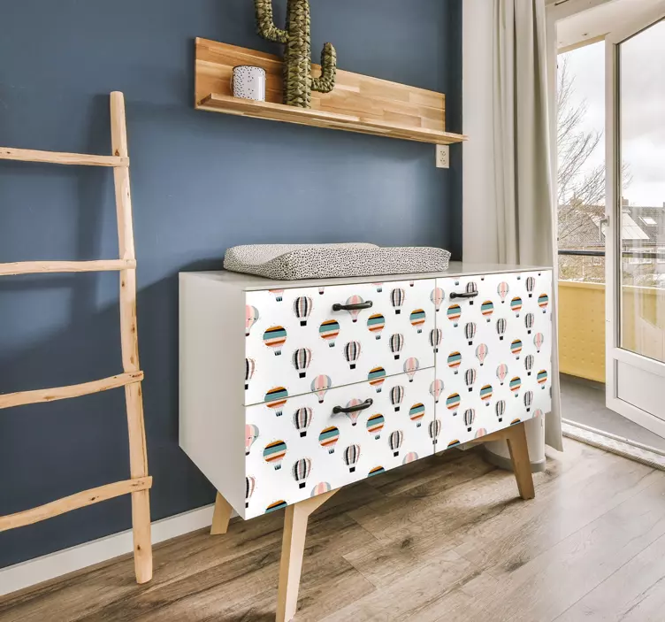 Kuumailmapallokuvio Kalustetarra - Tenstickers