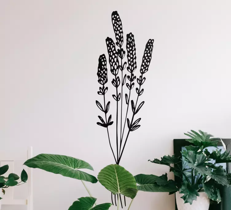 Kuva kuivatut kukat minimalistinen Ovitarra - Tenstickers