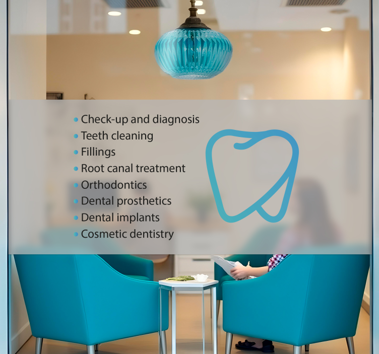 Läpikuultava liima yksilöllisillä palveluilla näyteikkuna tarra - Tenstickers