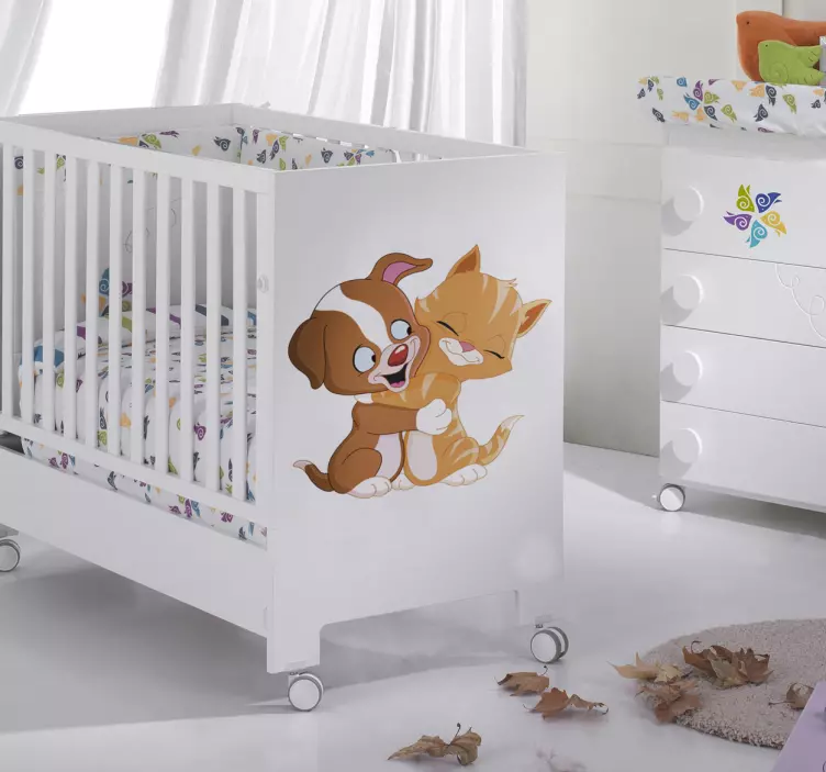 Lapsetarrat halaa kissan ja koiran - Tenstickers