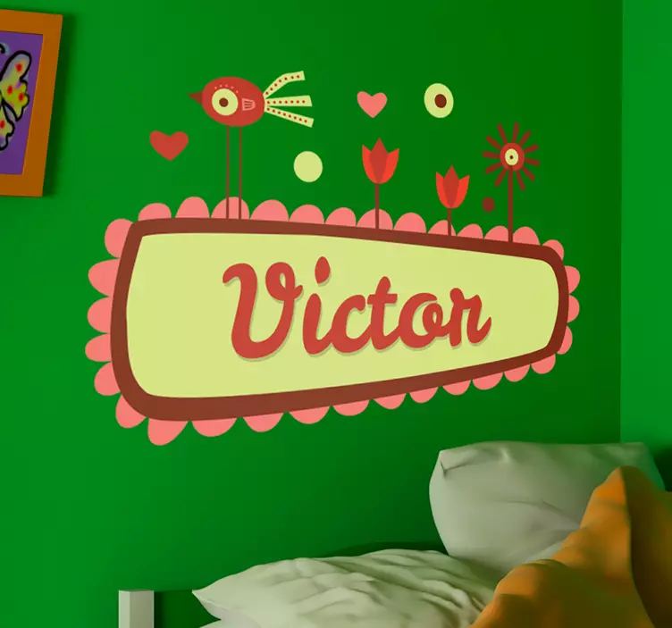 Lapsille henkilökohtainen nimi seinä tarra - Tenstickers
