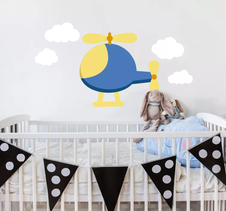 Lasten Helikopteri Sisustustarra - Tenstickers