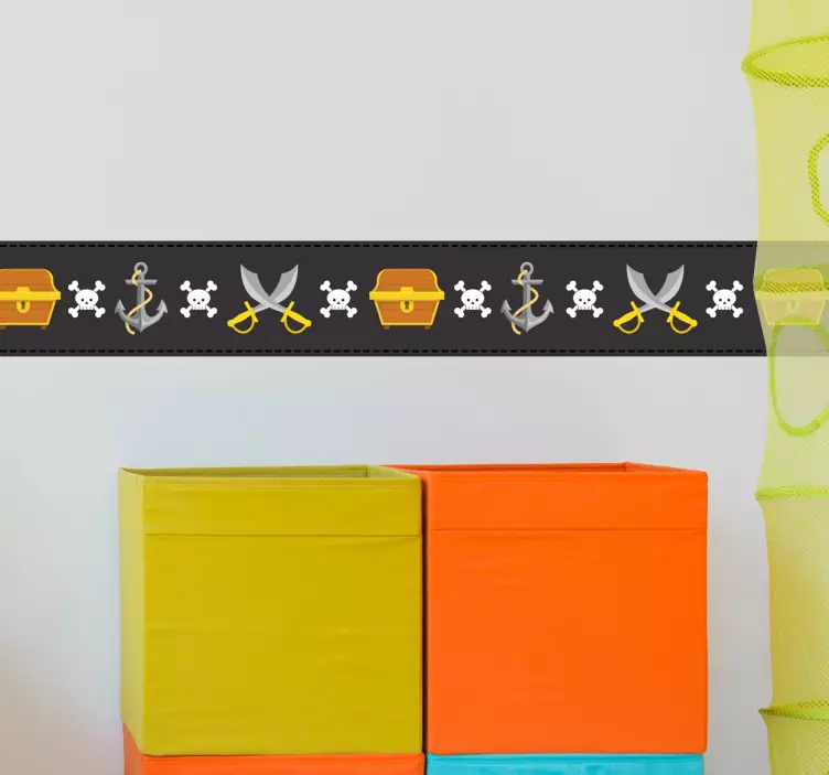 Lasten rajat merirosvo lippu kehystarra - Tenstickers