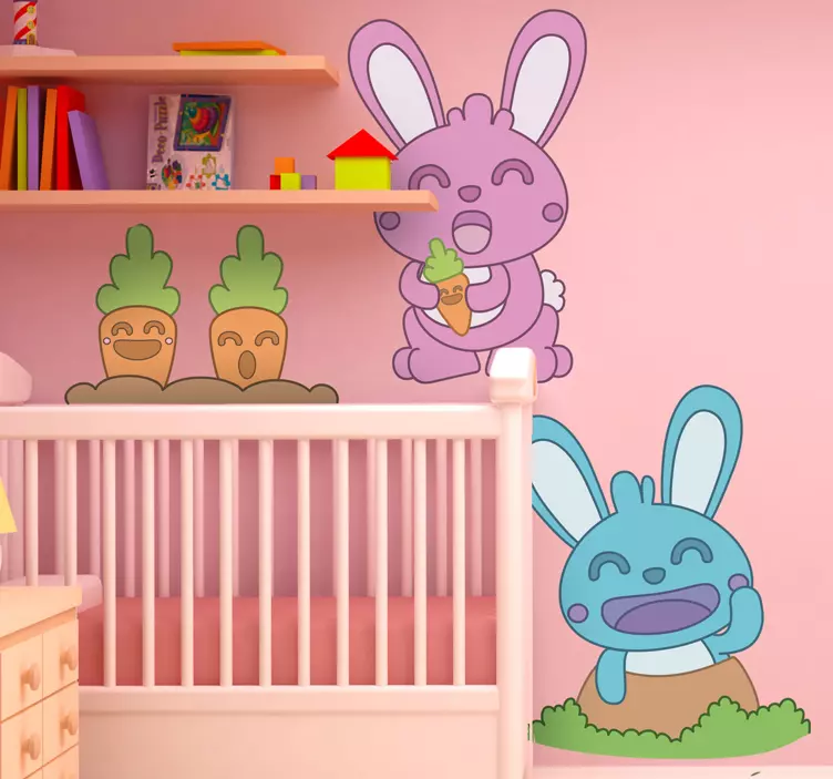 Lasten porkkana-kani-tarrat - Tenstickers