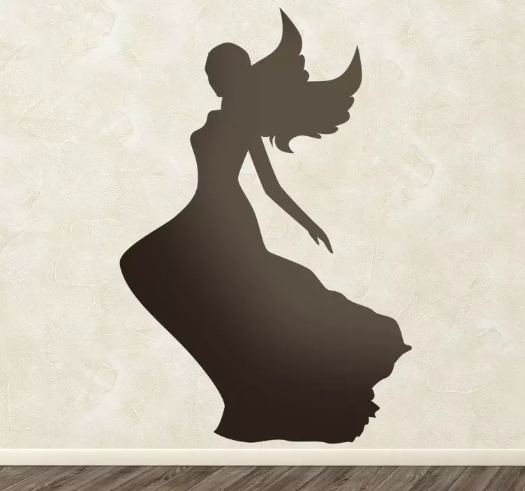 Lasten siluetti keiju puku seinä tarra - Tenstickers