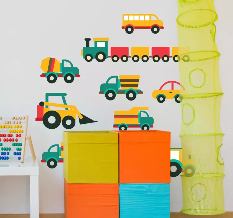 Lasten sisustustarra kulkuneuvot - Tenstickers