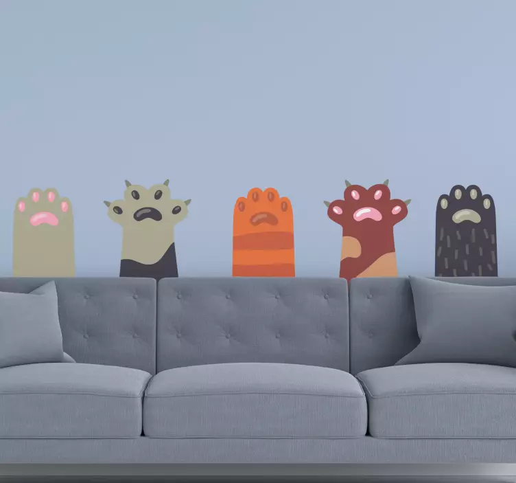 Leikkisät tassunjäljet kissatarra ja koiratarra - Tenstickers