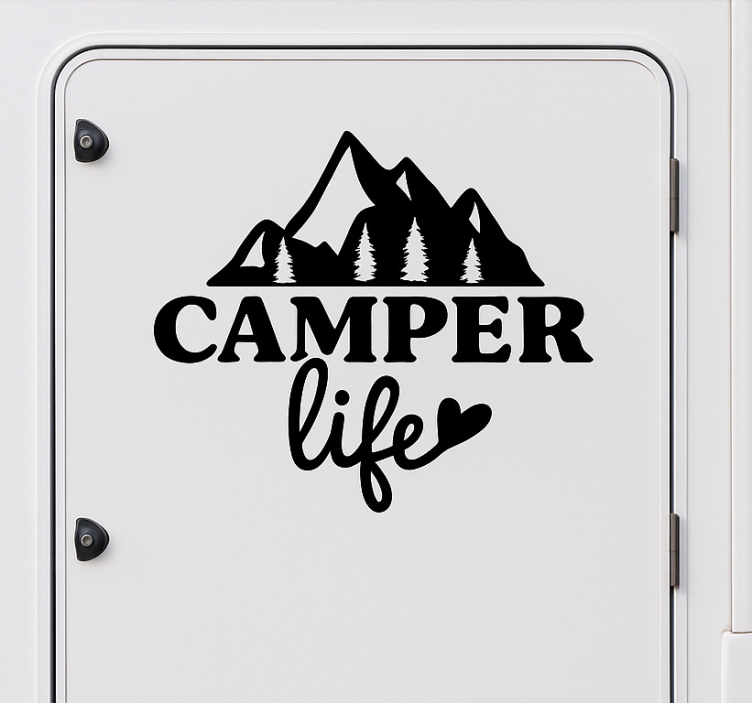 camper life asuntovaunu tarra - Tenstickers