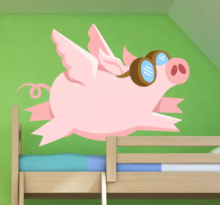 Lentävä Possu Seinätarra - Tenstickers