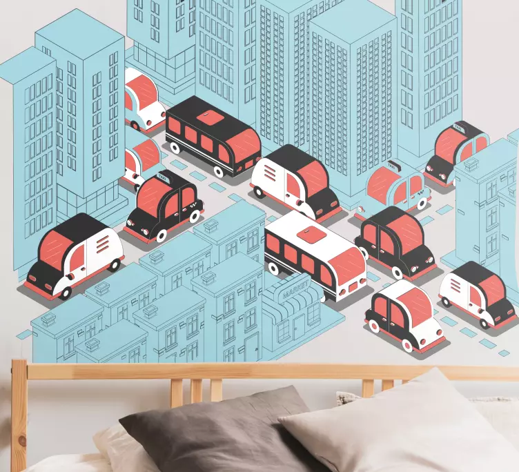 Liikennekohtauskuva ajoneuvo seinätarra - Tenstickers