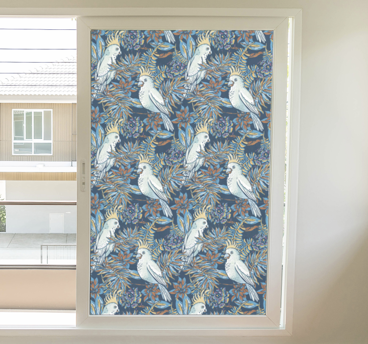 Linnut ja kukat ikkuna tarra - Tenstickers