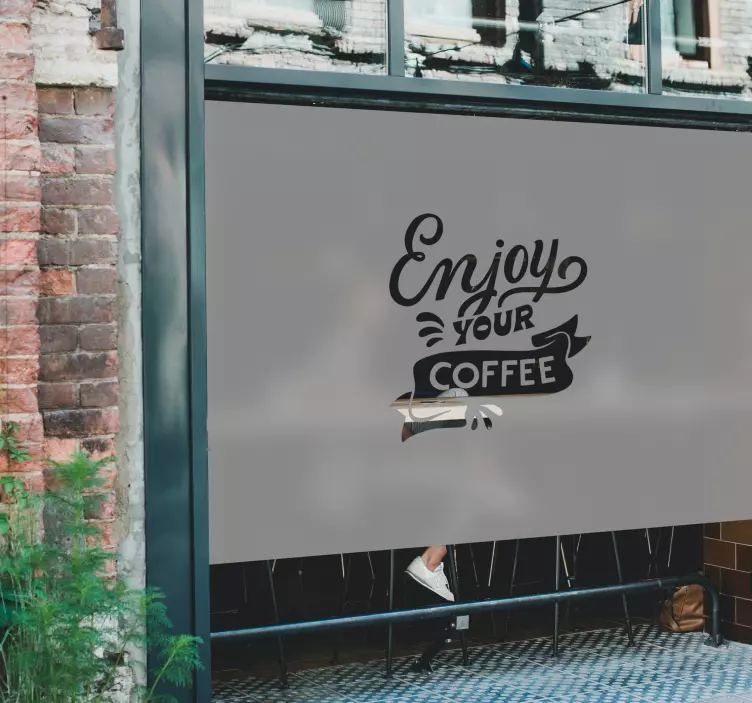 Logosi läpinäkyvällä näyteikkunatarra - Tenstickers