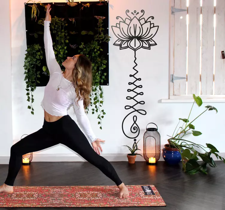 Lootuskukka unalome kukkatarrat - Tenstickers