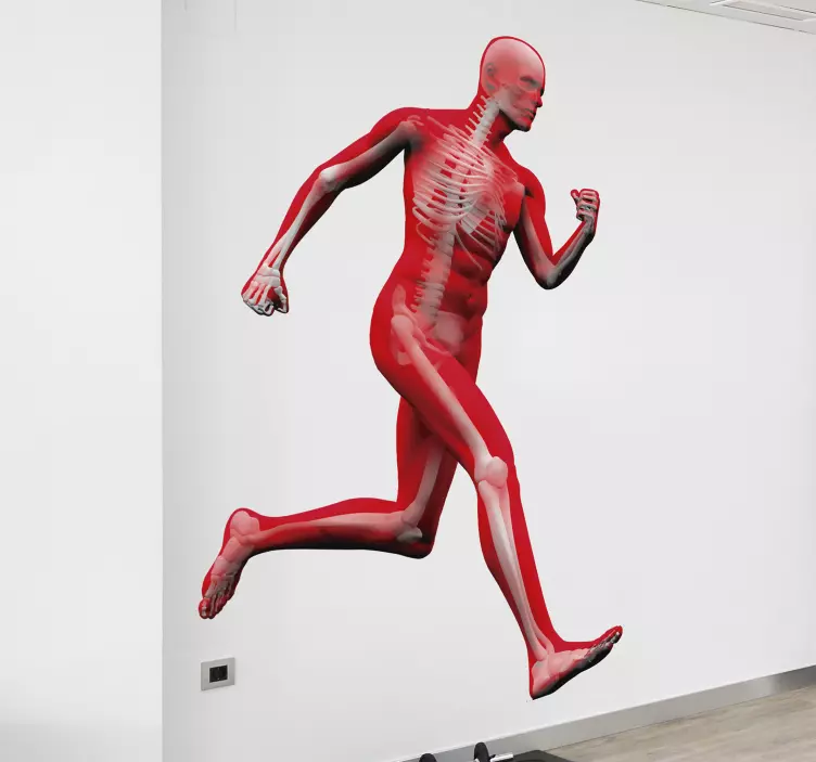 Luuranko käynnissä seinätarra - Tenstickers