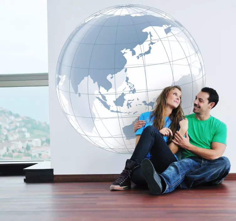 Maailman maapallon suunnittelu sijaintitarra - Tenstickers