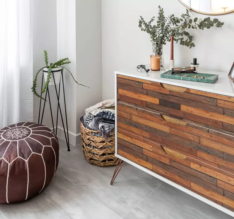 Maalaismainen lankkurakenne huonekalutarra - Tenstickers