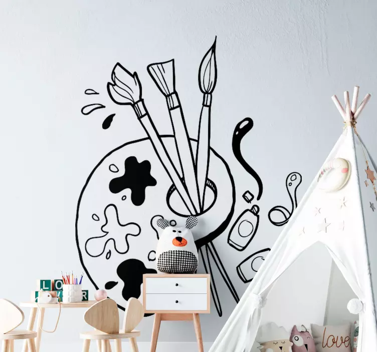 Maalipaletti kouluaiheinen tarra - Tenstickers