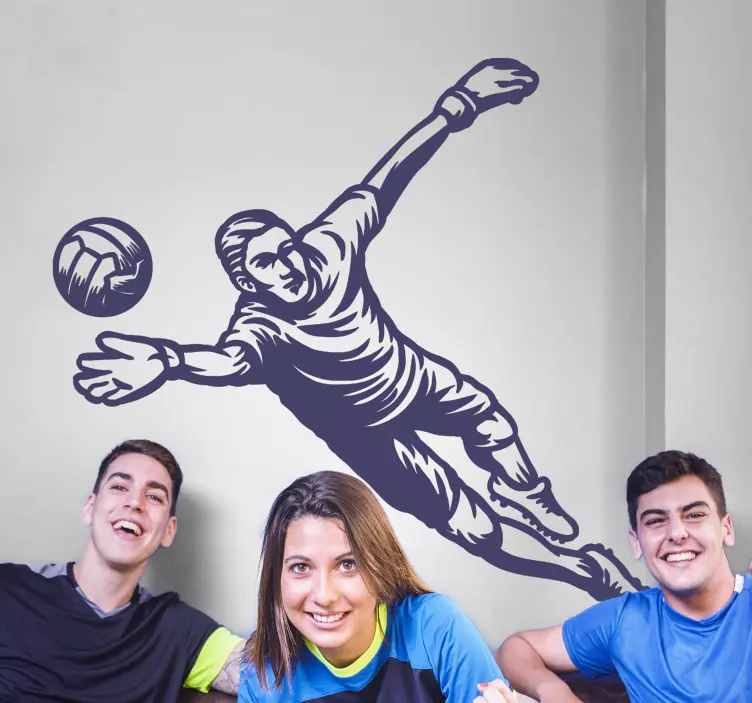 Hieno maalivahti torjumassa jalkapallotarra - Tenstickers