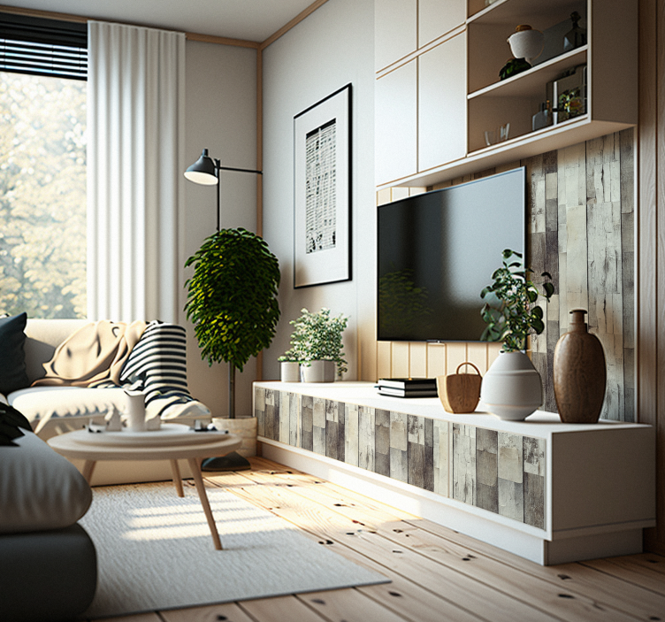 Madera clara envejecida huonekalutarra - Tenstickers