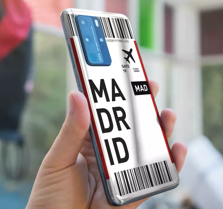 Madridin lentokentän passi Huawei tarra - Tenstickers
