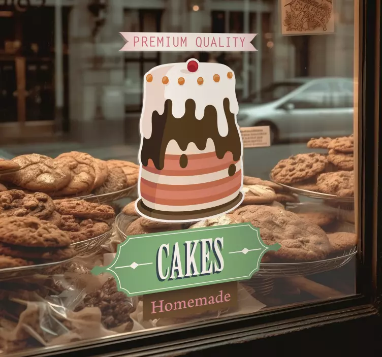 Mainonta kakku merkki tarra - Tenstickers