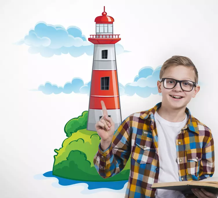 Majakka nurmikolla merimiestarra - Tenstickers