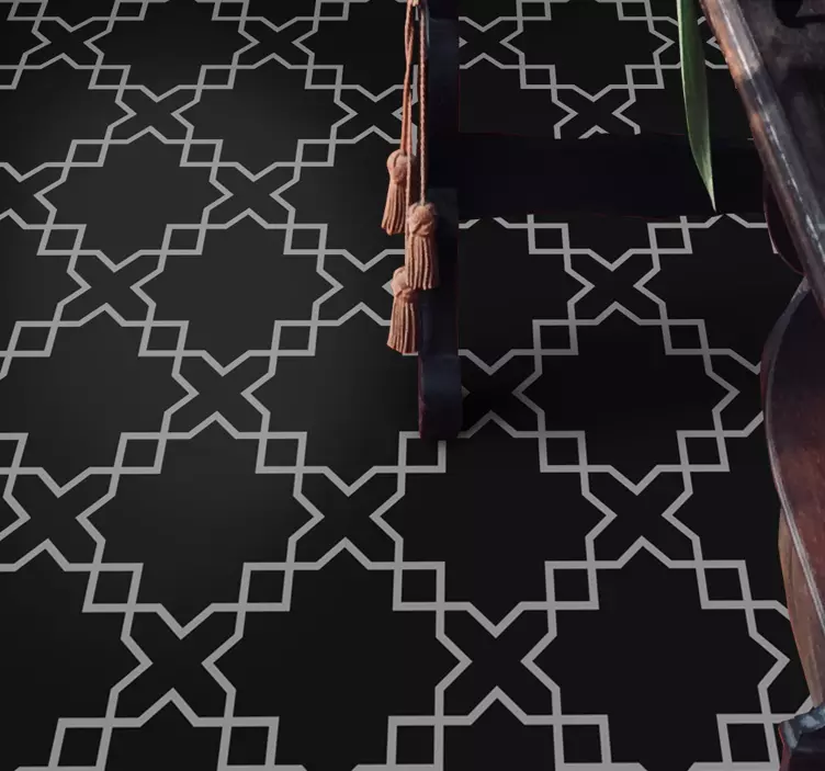 Marokon tyylinen mustaharmaa lattiatarra - Tenstickers