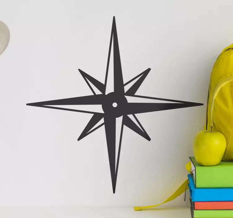 Matkan ruusun kompassin seinä tarra - Tenstickers